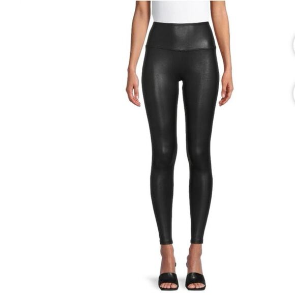 Time and Tru Faux Leather Leggings Black High Rise Women’s Pants Size M NWT - Picture 2 of 13